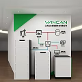 WINCAN Company Background Wall Displaying Power Transmission System Diagrams and Technology