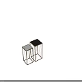 Modern Side Table With Gold Metal Geometric Frame And Marble Top