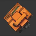 Orange Surveying Instrument with Handle Lens Control Panel and Sturdy Build