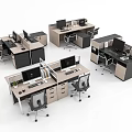 Office desk and chair combination 3d model
