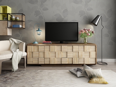 Nordic TV Cabinet TV Cabinet Leisure Chair 3d model