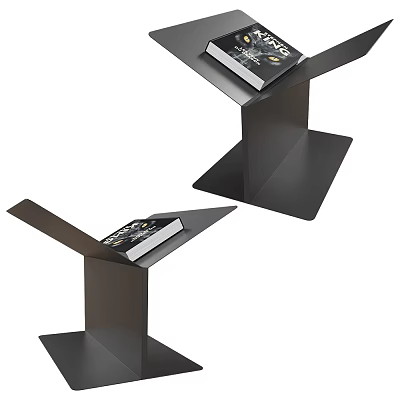 Decorative Ornament Set with Black Display Stands and Patterned Books for Home Decor Accent 3d model