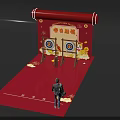 Elegant Traditional Interactive Zone With Red Scroll Decor Targets And Fun Activities