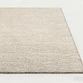Light Beige Woven Textured Square Rug For Modern Minimalist Living Room Interior Decor