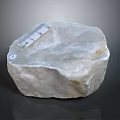 Natural Raw Stone Material Block With Measuring Ruler Showing Surface Texture And Dimensions 3d model