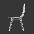 Modern White Leisure Chair With Metal Frame And Woven Seat Back For Indoor Outdoor Use