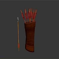 Handcrafted Traditional Arrow Weapon Stored in Leather Quiver with Extra Arrow