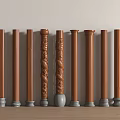 New Chinese Style Column Log Column Pier Decorative Column Carved 3d model