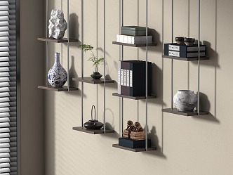 New Chinese-style Storage Rack Wall-mounted 3d model