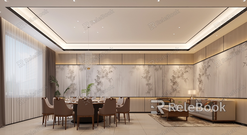 New Chinese-style private room Chinese restaurant private room restaurant circular restaurant fashion Chinese restaurant private room model