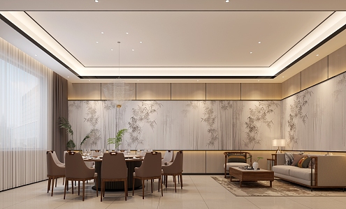 New Chinese-style private room Chinese restaurant private room restaurant circular restaurant fashion Chinese restaurant private room 3d model