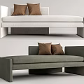 Stylish Modern Chaise Lounge with Light and Dark Upholstery and Brown Cushions for Contemporary Living