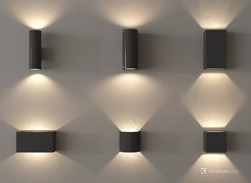 Modern Wall Lights with Soft Illumination Mounted on Wall in Contemporary Design 3d model 