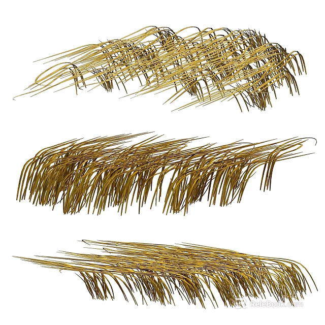 Garden Ornaments Featuring Golden Decorative Grass For Outdoor Garden Decor 3d model 