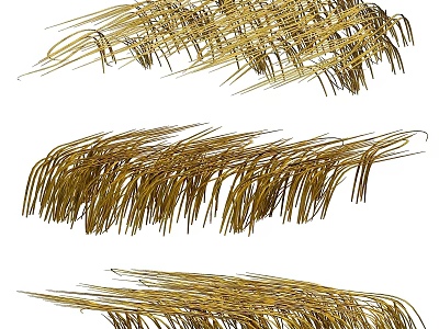 Garden Ornaments Featuring Golden Decorative Grass For Outdoor Garden Decor 3d model