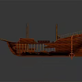 Traditional Wooden Watercraft Featuring Deck Railings Anchor Chain And Classic Design
