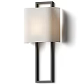 Modern Simple Wall Lamp with Fabric Shade and Black Metal Rods for Interior Decoration Design
