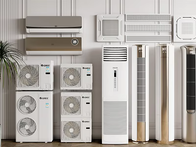Haier Air Conditioners and Fans Collection with Wall Mounted Floor Standing Models 3d model