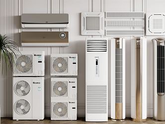 Modern air conditioning export outside the machine 3d model