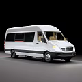 White Passenger Van With Open Door And Spacious Interior Seats 3d model