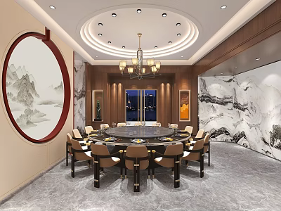 Hotel Room Banquet Hall Tea Room Chess and Card Room 3d model