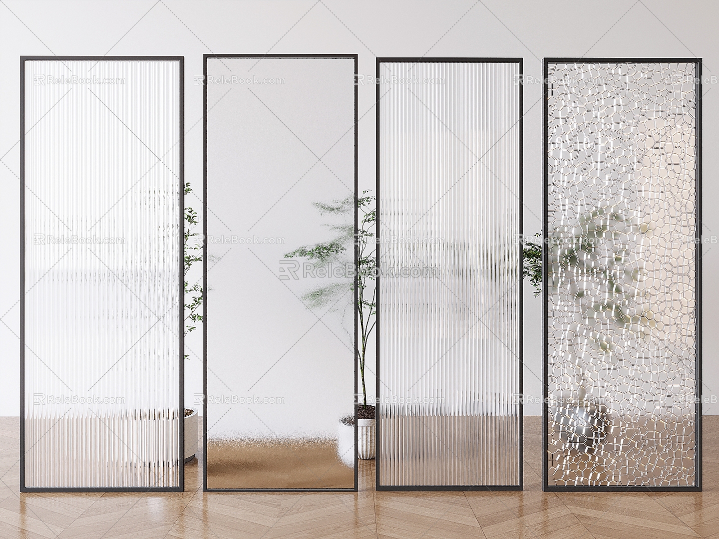 Changhong glass partition turtle pattern glass screen oil sand glass partition frosted glass porch 3d model