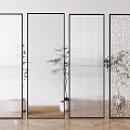 Changhong glass partition turtle pattern glass screen oil sand glass partition frosted glass porch 3d model