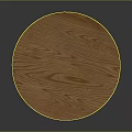 Round Wooden Table Furniture With Three Legged Design And Wood Grain Surface