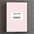 Minimalist Motivational Framed Wall Art Print With Hustle Hard Girl Text