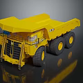 Yellow Heavy Duty Mining Truck With Large Tires Cab And Dump Bed Structure