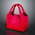 Chic Red Woven Handbag With Structured Shape And Textured Pattern 3d model