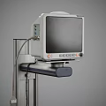 Medical Monitor With Display Screen Stand Cables And Storage Basket
