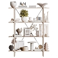 Modern Decorative Shelf Decorations Ornaments Furnishings Vase Book Combination 3d model