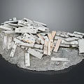 Pile of Wooden Pieces and Stone Materials for Construction Use