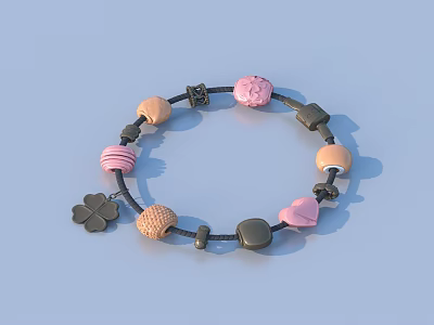 Gold Necklace Creative Bracelet Jewelry 3d model