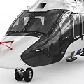 Modern Airbus Helicopter With White Exterior Blue Accents Detailed Rotors And Cockpit Windows