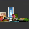 Daily Living Essential Food Items Including Corn Flakes Milk Carton Canned Goods And Potato Chips