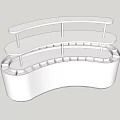 White Curved Multi tiered Sleek Display Shelves For Modern Retail Showcase