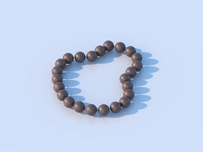 Simple Dark Round Beads Bracelet For Daily Life Essential Accessory 3d model