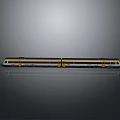 Modern Yellow And White Train Model With Multiple Carriages On Gray Background