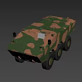 Functional Military Armored Vehicles with Camouflage Pattern and Wheeled Design