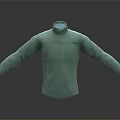 Light Green High Neck Jacket With Long Sleeves And Front Pockets 3d model