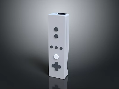 White Classic Game Controller With Gray Buttons And Cross Key Design 3d model
