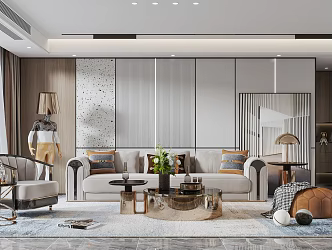 Light Luxury Living Room 3d model