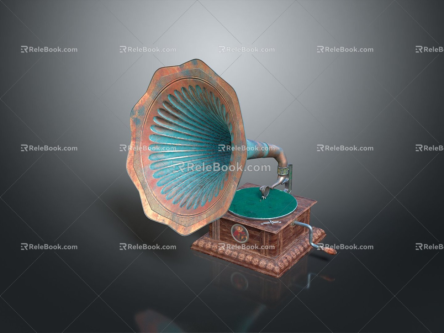 phonograph old phonograph old phonograph antique phonograph classical phonograph retro phonograph 3d model