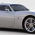 Silver Two Door Sports Car Streamlined Body Silver Wheels Red Brake Calipers