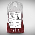 Medical Blood Bag Device with Type A Fresh Blood Label and Barcode