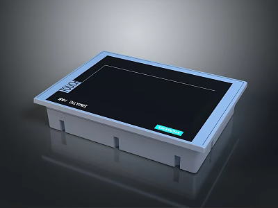 Wellhope Industrial Touch Screen Computer With White Frame Black Display And Green Indicator Light 3d model