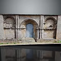Ancient Stone Entrance Gate With Arched Design Intricate Carvings And Historic Stone Walls