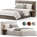 Modern Kids Bed With Upholstered Headboard Soft Bedding And Neutral Tones